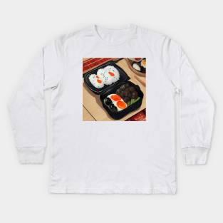 Bento Japanese Food Eggs and Rice Kids Long Sleeve T-Shirt